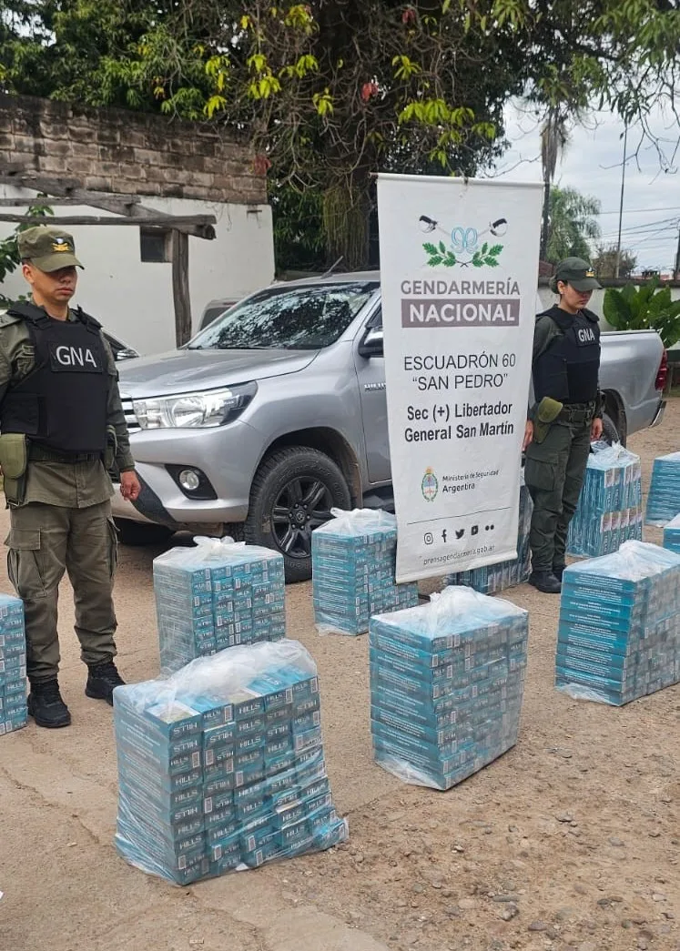 Cigarrillos secuestrados por Gendarmería