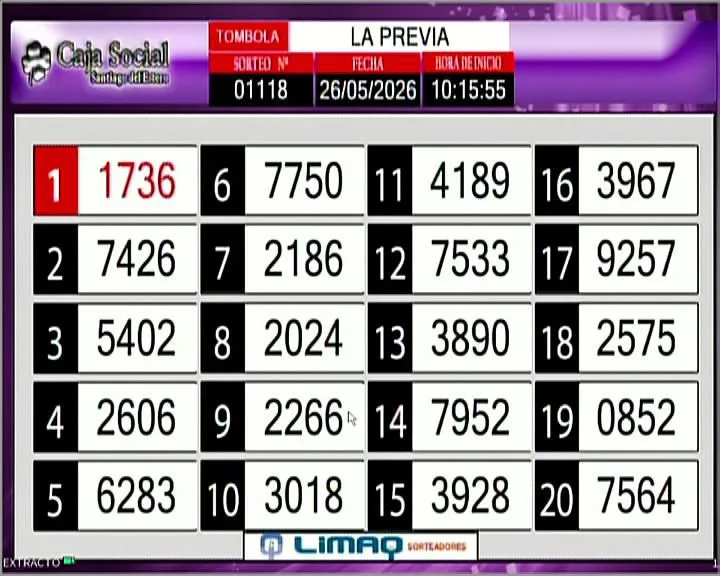 Resultados del sorteo La Previa