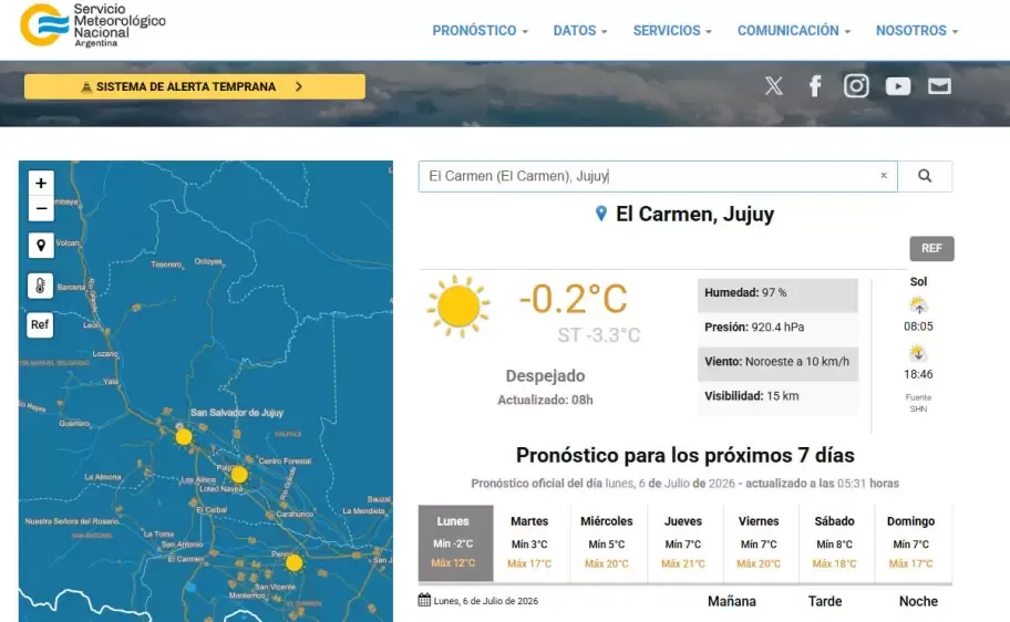 Helada en El Carmen