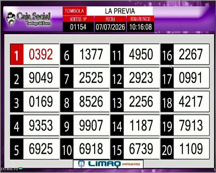 Lista de números de La Previa