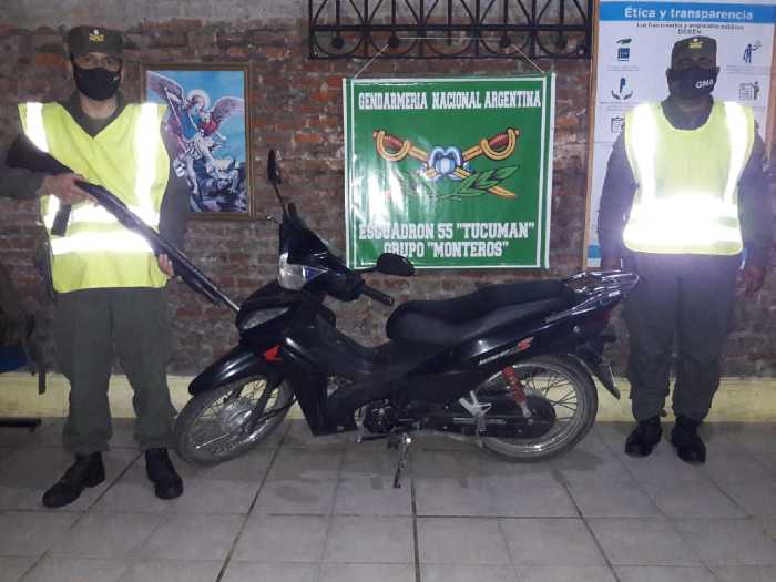 Gendarmería Nacional recuperó en Monteros una motocicleta robada
