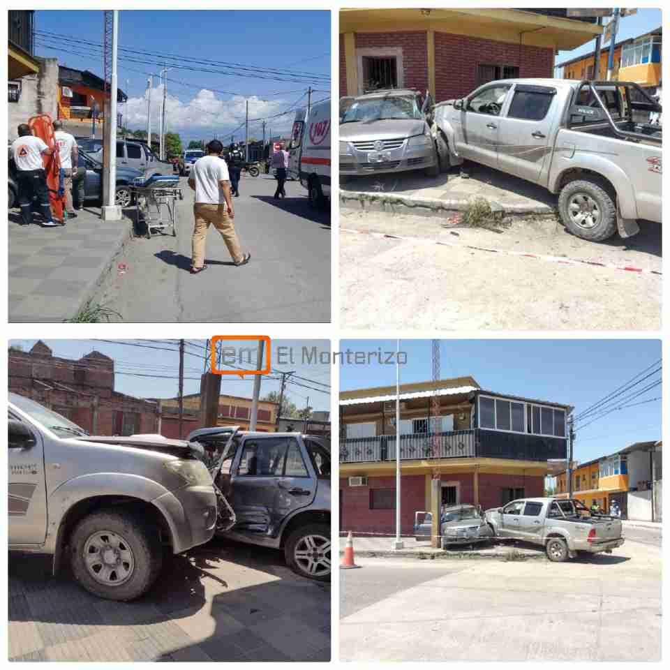 Fuerte choque entre una camioneta y un auto en Monteros Viejo