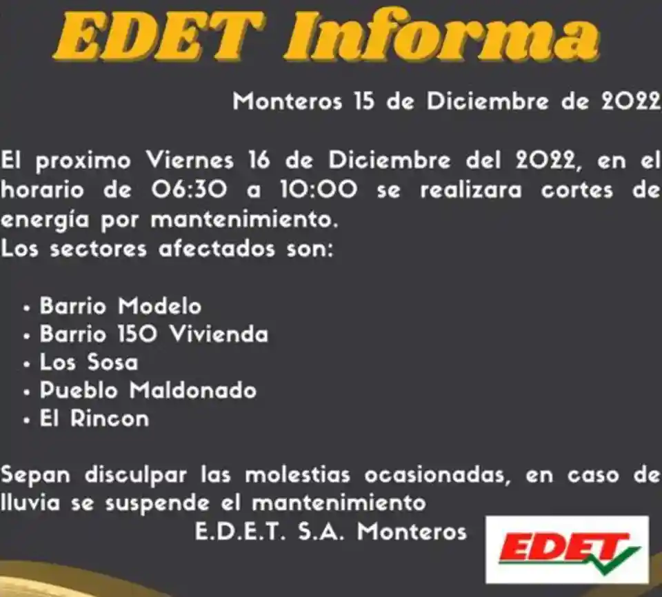 MONTEROS SIN LUZ